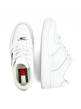 Zapatillas Tommy Jeans Low Cut Flag Blanco Mujer