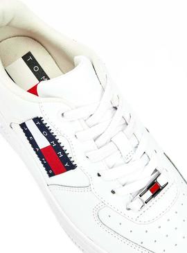 Zapatillas Tommy Jeans Low Cut Flag Blanco Mujer