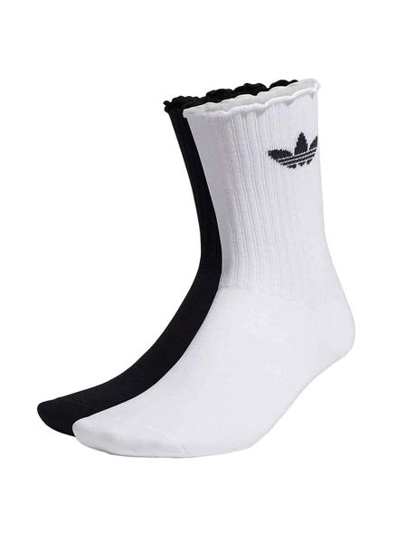 Corrección atleta absorción Calcetines Adidas Ruffle Negro y Blanco para Mujer