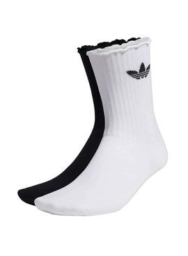 Calcetines Adidas Ruffle Negro y Blanco para Mujer