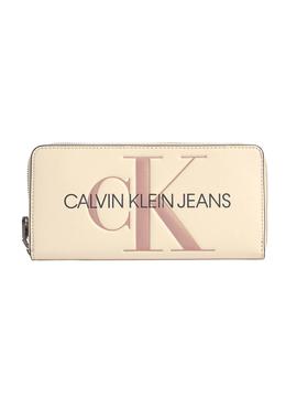 Billetera Calvin Klein Jeans Sculpted Beige Mujer