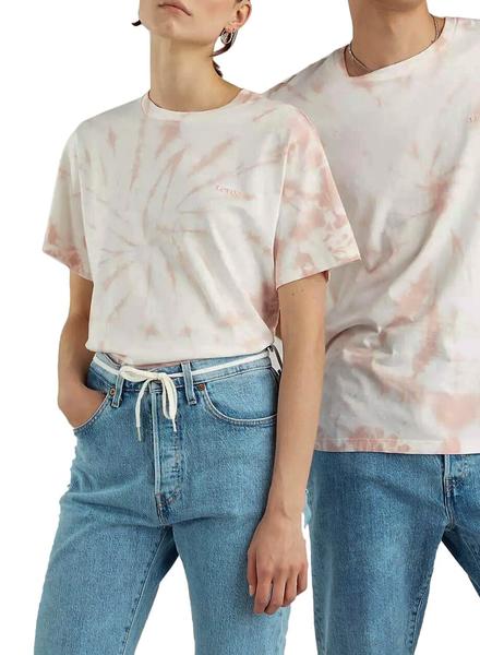 Camiseta Levis Tie Dye Rosa y Blanco