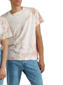 Camiseta Levis Tie Dye Rosa y Blanco