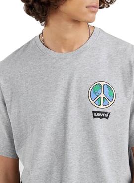 Camiseta Levis Peace Gris para Hombre