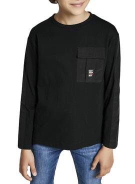 Camiseta Mayoral Bolsillo Negro Para Niño