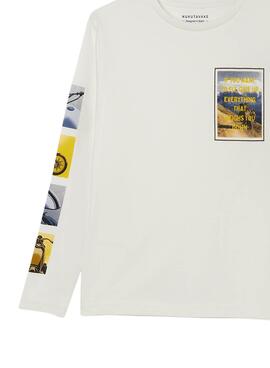 Camiseta Mayoral Motor Blanco Para Niño