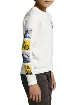 Camiseta Mayoral Motor Blanco Para Niño