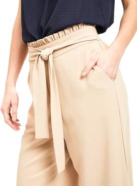 Pantalon Vila Rasha Beige Mujer