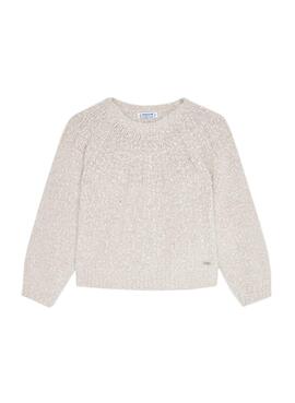 Jersey Mayoral Lurex Beige Para Niña