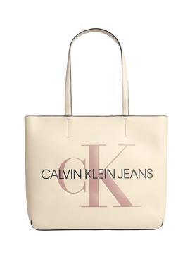 Bolso Calvin Klein Jeans Sculped Shopper Beige