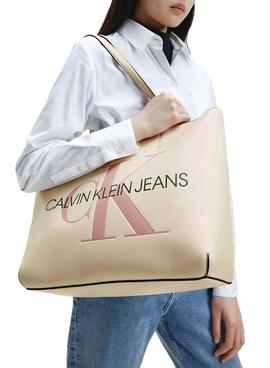 Bolso Calvin Klein Jeans Sculped Shopper Beige