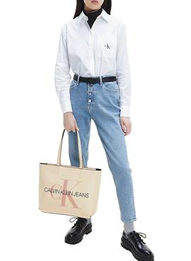 Bolso Calvin Klein Jeans Sculped Shopper Beige