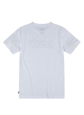 Camiseta Levis Logo 3D Blanco para Niño