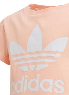 Camiseta Adidas Trefoil Rosa para Niña