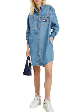 Vestido Tommy Jeans Relaxed Denim para Mujer