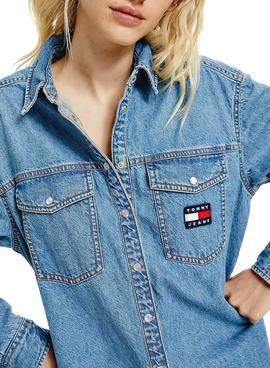 Vestido Tommy Jeans Relaxed Denim para Mujer