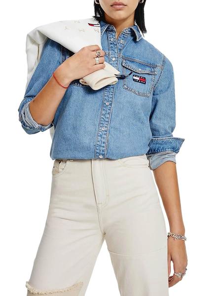 Camisa Tommy Jeans Denim Relaxed para Mujer