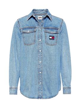 Camisa Tommy Jeans Denim Relaxed para Mujer