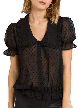 Blusa Naf Naf Plumeti Negro para Mujer