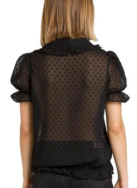 Blusa Naf Naf Plumeti Negro para Mujer