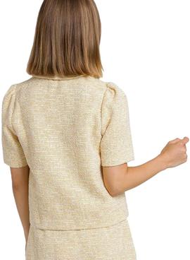 Camisa Naf Naf Tweed Amarillo para Mujer