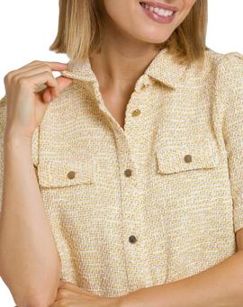 Camisa Naf Naf Tweed Amarillo para Mujer