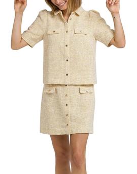 Camisa Naf Naf Tweed Amarillo para Mujer