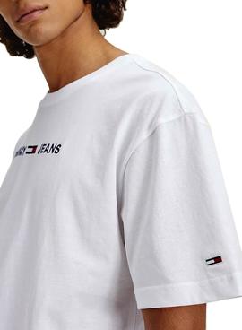 Camiseta Tommy Jeans Small Text Blanco Hombre