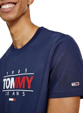 Camiseta Tommy Jeans Logo 1985 Azul para Hombre