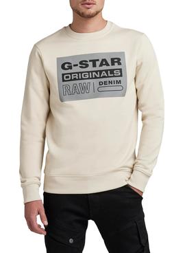 Sudadera G-Star Origials Beige para