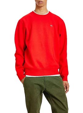 Sudadera Tommy Jeans Regular Fleece Rojo Hombre