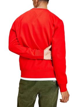 Sudadera Tommy Jeans Regular Fleece Rojo Hombre