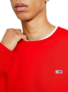 Sudadera Tommy Jeans Regular Fleece Rojo Hombre