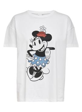 Camiseta Only Disney Minnie Mouse Blanco Mujer