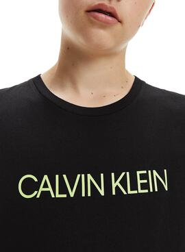 Camiseta Calvin Klein Institutional LS Negro Niño