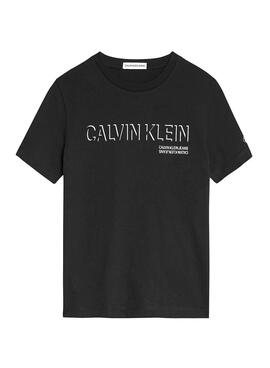 Camiseta Calvin Klein Shadow Logo Negro Niño