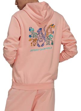 Sudadera Adidas Funny Dino Rosa Para Hombre