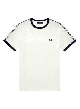 Camiseta Fred Perry Taped Ringer Blanco De Hombre