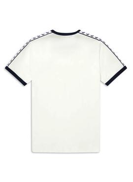 Camiseta Fred Perry Taped Ringer Blanco De Hombre