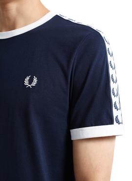 Camiseta Fred Perry Taped Ringer Marino De Hombre