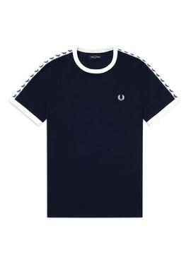 Camiseta Fred Perry Taped Ringer Marino De Hombre