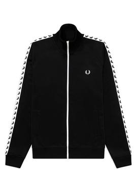 Chaqueta Fred Perry Taped Track Negro Para Hombre