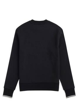 Sudadera Fred Perry Crew Neck Negro Para Hombre