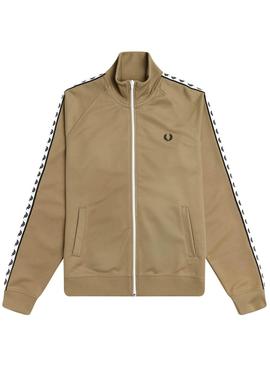 Chaqueta Fred Perry Taped Track Dark Caramel 