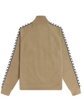Chaqueta Fred Perry Taped Track Dark Caramel 