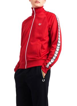 Chaqueta Fred Perry Taped Track Rojo Para Hombre