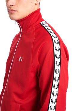 Chaqueta Fred Perry Taped Track Rojo Para Hombre