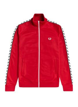 Chaqueta Fred Perry Taped Track Rojo Para Hombre