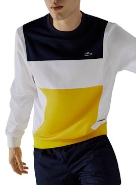 Sudadera Lacoste Sport Colorblock Blanco Hombre