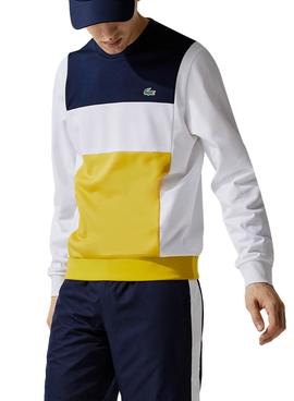 Sudadera Lacoste Sport Colorblock Blanco Hombre